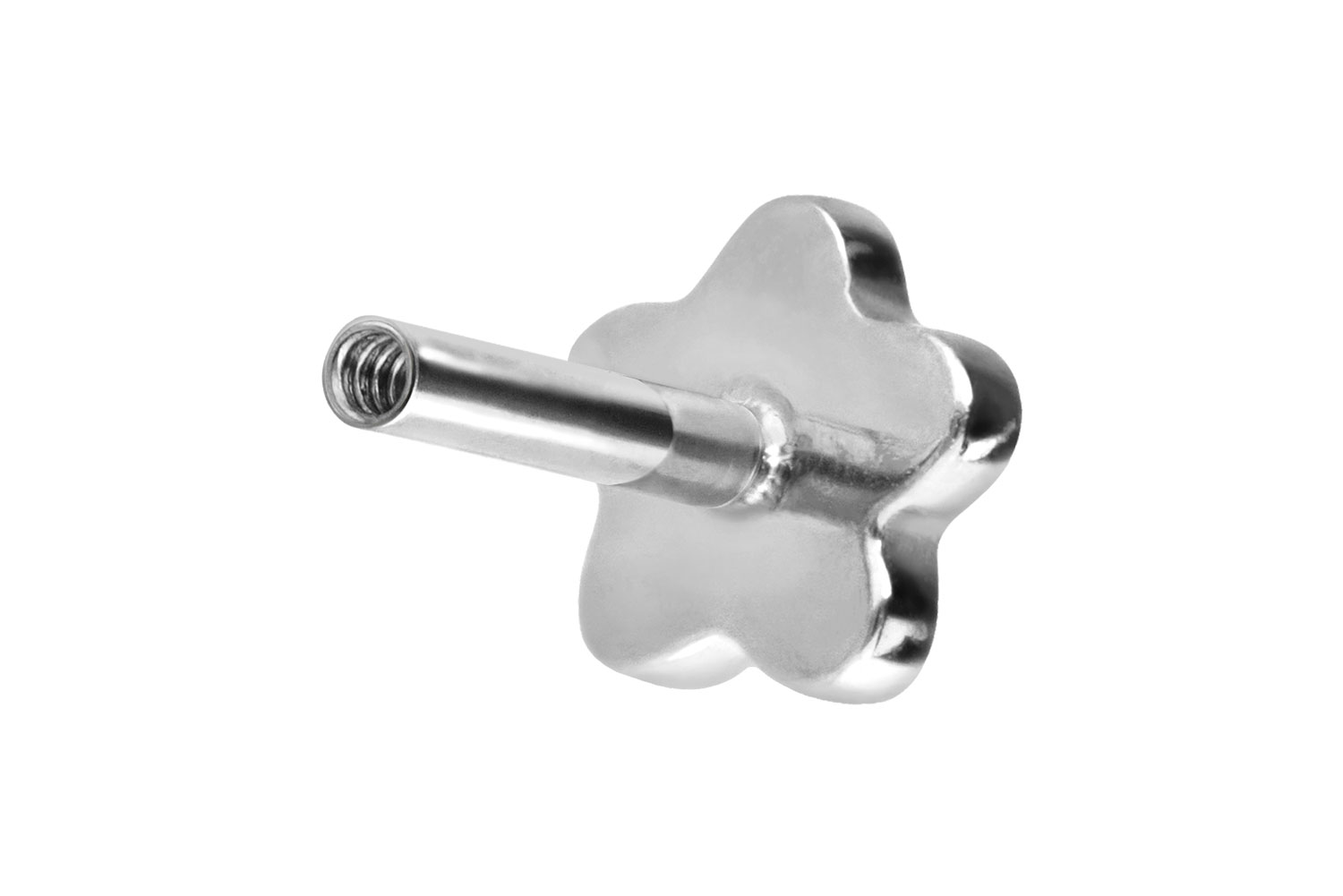 Titan Labret Piercing mit Innengewinde ohne Kugel BLUME